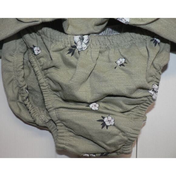 Jessica Simpson Long Sleeve Ruffle Dress &Diaper Cover In Floral Seagrass 18 Mth - Picture 3 of 5